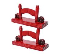 Healifty 2pcs Solid Wood Folding Fan Stand Holder Dark Red Decorative Hand Rack for Home Decoration Dance Performance Wedding Party