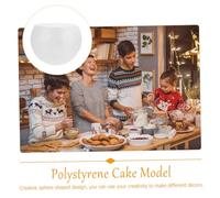 Healifty 2pcs Sphere Foam Cake Moulds White Polystyrene DIY Dome Shape Cake Dummies for Decorating Practice Reusable Craft Display Models