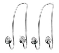 Healifty 2pcs Stainless Steel Car Hooks with Rhinestone Bling Easy Install Headrest Hangers for Backseat Storage Seat Back Organizer for Suvs Trucks Vehicles Silver