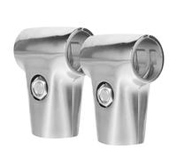 Healifty 2pcs Stainless Steel Clothes Rod Connector Clamp Fitting for Closet Rail Poles Easy Install Wardrobe Rack Fasteners Compatible with Round Tubes