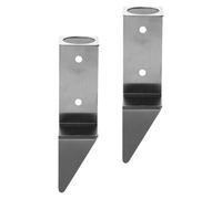 Healifty 2pcs Stainless Steel Rain Gauge Tube Holder with Ground Spike and Fence Mount Bracket for Garden Patio Weather Monitoring