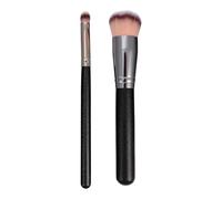Healifty 2pcs Synthetic Makeup Foundation Brushes for Face and Body, Blending Cosmetic Powder Brush Set, Self Tanner Applicator Tools for Sunless Tanning and Loose Powder Application