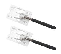 Healifty 2pcs Telescopic Vehicle Parking Card Toll Holder Rods Tear Resistant Swiping Sticks for Efficient Parking Payment Sleek White Black Design