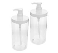 Healifty 2pcs Travel-sized Bottles Wide Mouth Pump Dispenser Leak Empty Plastic Containers for Toiletries and Shampoo The Go