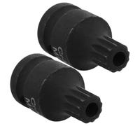 Healifty 2pcs Triple Square Socket Stubby Remover Triple Square Remover Low Profile Impact Bit Socket Black