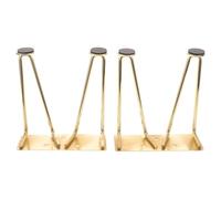 Healifty 2pcs U Shaped Manicure Arm Rest Legs, Golden Metal Wire Bracket with Rubber Tips, Universal Fit and Easy Installation, for Home DIY and Professional Use