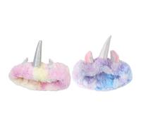 Healifty 2pcs Unicorn Headband for Skin Care Makeup Headbands Fluffy Material for Spa and Face Washing Scenarios Cute Hair Accessories for Girls Random Color