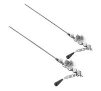 Healifty 2pcs Vintage Chinese Hair Sticks Hair Chopsticks with Flower Tassel for Women and Comfortable Retro Hairpin Accessories for Updos for Parties and Everyday Wear
