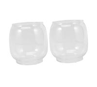 Healifty 2pcs Vintage Glass Lamp Shade for Kerosene Oil Lamps Retro Glass Cover Decorative Replacement for Hurricane Lantern for Home Decor and Outdoor Use