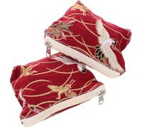 Healifty 2pcs Vintage Mini Purse Set with Zipper, Japanese Clutch Wallets in Cloth Material, Compact and Portable Coin Pouches for On-the-go Use, Chic Retro Design