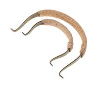 Healifty 2pcs Vintage Style Teapot Handles with Jute Rope U Shape Replacement for Chinese and Japanese Ceramic Kettles Retro Design for Stovetop and Outdoor Tea Use