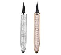 Healifty 2pcs Waterproof Eyeliner Pens with Self-adhesive Feature, Smudge-proof and Easy to Use Silver Eye Lining Pens for Women, Creative Fashion Cosmetic Accessories for Daily Makeup