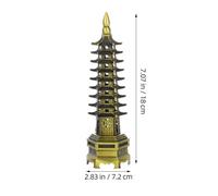 Healifty 2pcs Wenchang Tower Statue: Chinese Architectural Tower Decor For Desk And Shelf - Traditional Chinese Style Figurine For Home Decoration
