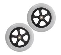 Healifty 2pcs Wheelchair Front Wheels Replacement 360° Maneuverability, Polyurethane Material for Sturdy Wear-Resistant Performance, Suitable for Wheelchairs and Mobility Scooters,