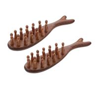 Healifty 2pcs Wide Tooth Wood Massage Comb Whale-shaped Solid Sandalwood Scalp Massager Natural Grain Hair Brush for Gentle Detangling and Hypoallergenic Scalp Care Manual Styling Tool
