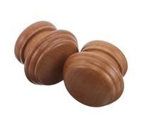 Healifty 2pcs Wooden Curtain Rod Finials, Solid Wood Decorative Drapery Pole End Caps in Natural Wood Color, Window Treatment Accessories for Home Curtains