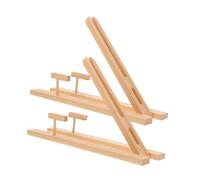Healifty 2pcs Wooden Fan Display Rack Compact Hand Fan Holder Smooth Polished Surface Safe for Home Decor and Daily Storage Space-saving Decorative Stand
