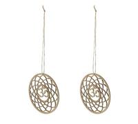 Healifty 2pcs Wooden Geometric Wall Hanging Meditation Decor, Positive Vibration Plastic Crafts for Ceremonies and Home Wall Adornment, Beige Unique Spiritual Decorations