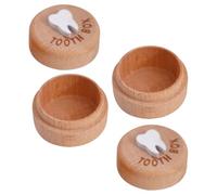 Healifty 2pcs Wooden Tooth Keepsake Box First Tooth Case Extra Capacity Adorable Design Memories for Boys