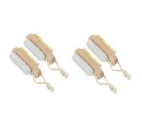 Healifty 2sets Exfoliating Shower Body Brush with Pumice Stone Ergonomic Foot Scrubber Toe Brush for Skin Cleaning and Exfoliation for All Skin Types 2pcs*2