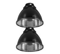 Healifty 2sets Reptile Lamp Cover Stainless Steel Heat Lamp Reflector Reptile Light Fixture Dome Basking Lighting Parts for Bearded Dragon