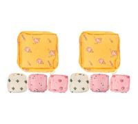 Healifty 2sets Washable Sanitary Napkin Storage Bag for Portable Menstrual Pad Pouch with Zipper for Travel Office and Outdoor Use Cloth Material No Odor Convenient Access 4pcs*2