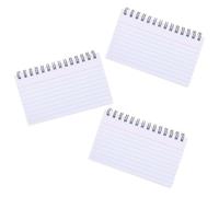 Healifty 3 Pack Pocket Size Spiral Index Cards, Small Spiral Notepad Memo Pads for Drawer Storage, White Paper, 3Pcs
