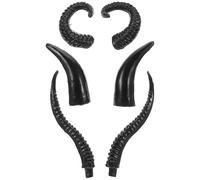 Healifty 3 Pairs Artificial Animal Horns: Costume Realistic Sheep/Ox/Antelope Horn For Cosplay Party Halloween Diy Crafts Festive Decor