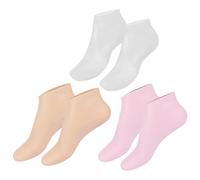 Healifty 3 Pairs Moisturizing Socks Foot Care for Women Exfoliating Gel Lined Elastic Sebs Material Reusable Lotion Socks Assorted Color for Home Pedicure Care