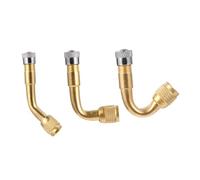 Healifty 3 Pcs Copper Extension Stem Tyre Valve Adaptors with Seals Angled Extensions for Car Motorcycle Truck Rv Tire Inflation and Air Pressure Maintenance
