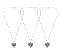 Healifty 3 Pcs Heart Shape Hanging Pendant Hollow Out Copper Aroma Oil Diffuser Holder with Luminous Stone Easy Open Solid Essential Oil Case for Women DIY Necklace Mixed Colors