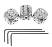 Healifty 3 Pcs Metal Dice Guitar Control Knobs with Wrench Silver Tone Volume and Tone Replacement for Electric and Acoustic Guitars Suitable