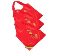 Healifty 3 Pcs Reusable Foldable Fruit Style Shopping Bags Lightweight Portable Polyester Tote for Women Strawberry Design for Grocery Retail Use