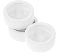 Healifty 3 Pcs Small Ceramic Reptile Feeding Bowls Set for Lizards with Anti-escape Design, Food and Water Dish Suitable for Reptile Pets and Terrarium Use