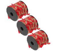 Healifty 3 Rolls 10m Red Maple Leaves Burlap Ribbon Garland Artificial Leaf Twine Braided Vine Decoration for Thanksgiving Party Wall Natural Jute String