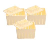 Healifty 3 Sets Tofu Press Mold with Lid Plastic Cheese Maker for Homemade Tofu and Cheese Smooth Interior Design Convenient and Kitchen Tool for Vegan Cooking