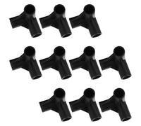 Healifty 3 Way and 4 Way Plastic Tube Connectors 10Pcs Black 20Mm PP for Sunscreen Shed and Garden Framework Sturdy Construction