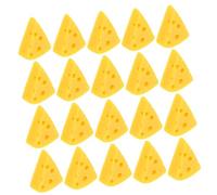 Healifty 30 Pcs Mini Simulation Cheesecakes Artificial Cheese Models for Play House DIY Craft Decoration Dollhouse Accessories Realistic Triangle Cheesecake Figurines for Kitchen Food Props