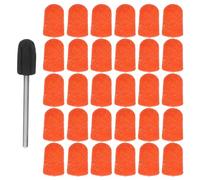 Healifty 30 Sets 7mm Nail Drill Bits Sanding Bands with Shaft, Fine Grit Sanding Caps for Professional Gel Manicure and Pedicure, Foot Callus Removal and Nail Filing Tools