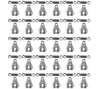 Healifty 30 Sets Metal Pant Hooks and Eyes Closure Sewing Accessories Silver White Anti-Rust Garment Fasteners for Trousers Skirts DIY Clothing Repairs