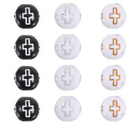 Healifty 300pcs Cross Beads Round Shape Acrylic and Wood Material Effortless Threading Easy Stringing Assorted Color Small Religious Beads for Jewelry Making Everyday Wear