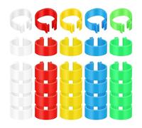 Healifty 30Pcs Chicken Leg Rings Poultry Foot Bands 1.6Cm Multi-Color Clip-On Identification Rings for Hens Ducks Birds Farm Supplies
