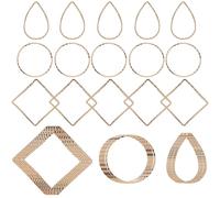 Healifty 30pcs Geometric Hoop Earrings Findings for DIY Jewelry Making Copper and Angular Earring Hoops for Creative Craft Projects Versatile Accessories for Pendants and Necklaces