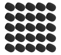 Healifty 30pcs Mini Windscreens for Headset and Lapel Microphones, Black Sponge Mic Covers with Noise Reduction and Easy Installation, for Live Recordings and Karaoke Sessions