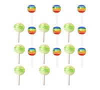 Healifty 30pcs Mixed Color Lollipop Shaped Nail Art Accessories Mini Candy Polymer Clay Nail DIY Decor for Women Manicure Decoration Kit Random Color