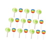 Healifty 30pcs Mixed Color Resin Nail Decorative Lollipop Manicure Adornments Mini Cartoon Soft Clay Nail DIY Decors for Fingernail Art and Home Salon Use Random Color