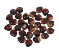 Healifty 30Pcs Realistic Artificial Chestnut Decorations Foam Nut Models for Fall Harvest Wedding Party Home Festive Ornament and Photography Props