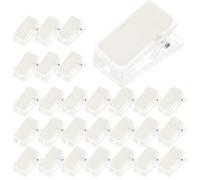 Healifty 30pcs Thick Acrylic Badge Holder Clips Self-Adhesive Mini Badge Clamps for Office Documents Name Tags and Craft Paper Use
