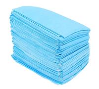 Healifty 30Pcs Waterproof Disposable Adult Bibs with Adjustable Neck for Elders Feeding Protection Lightweight Portable Sky Blue