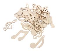 Healifty 30pcs Wooden Music Note Cutouts for DIY Crafting, Unfinished Wood Slices 80mm, Musical Note Embellishments for ’ Handmade Hanging Decorations, 3 Packs